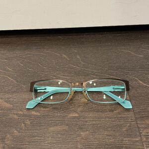 Phoebe Couture P252 Eyeglasses Brown Teal Rectangular Frame 50-17-135 Frame only